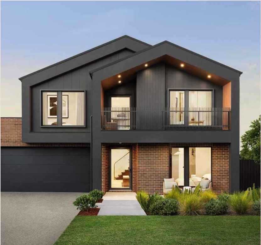 Scandi facade by Mcdonald Jones Homes. Artist's Impression *